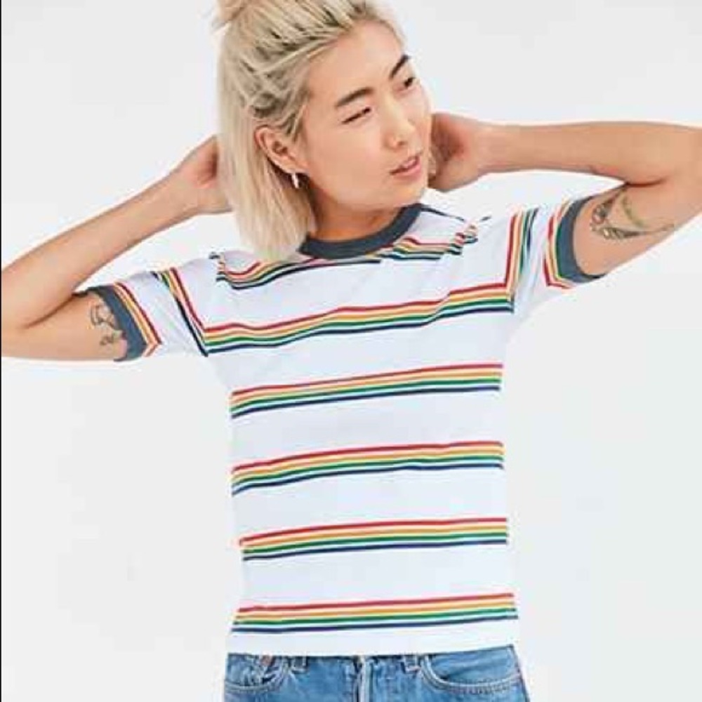 Truly Madly Deeply Jewel Stripe Ringer Tee